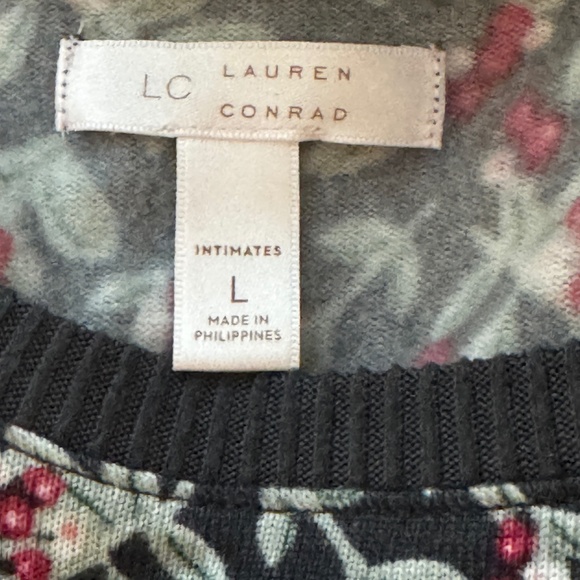 Lc Lauren Conrad Intimates & Sleepwear Set Mistletoe Pj Holly Berry Pattern - Picture 4 of 9